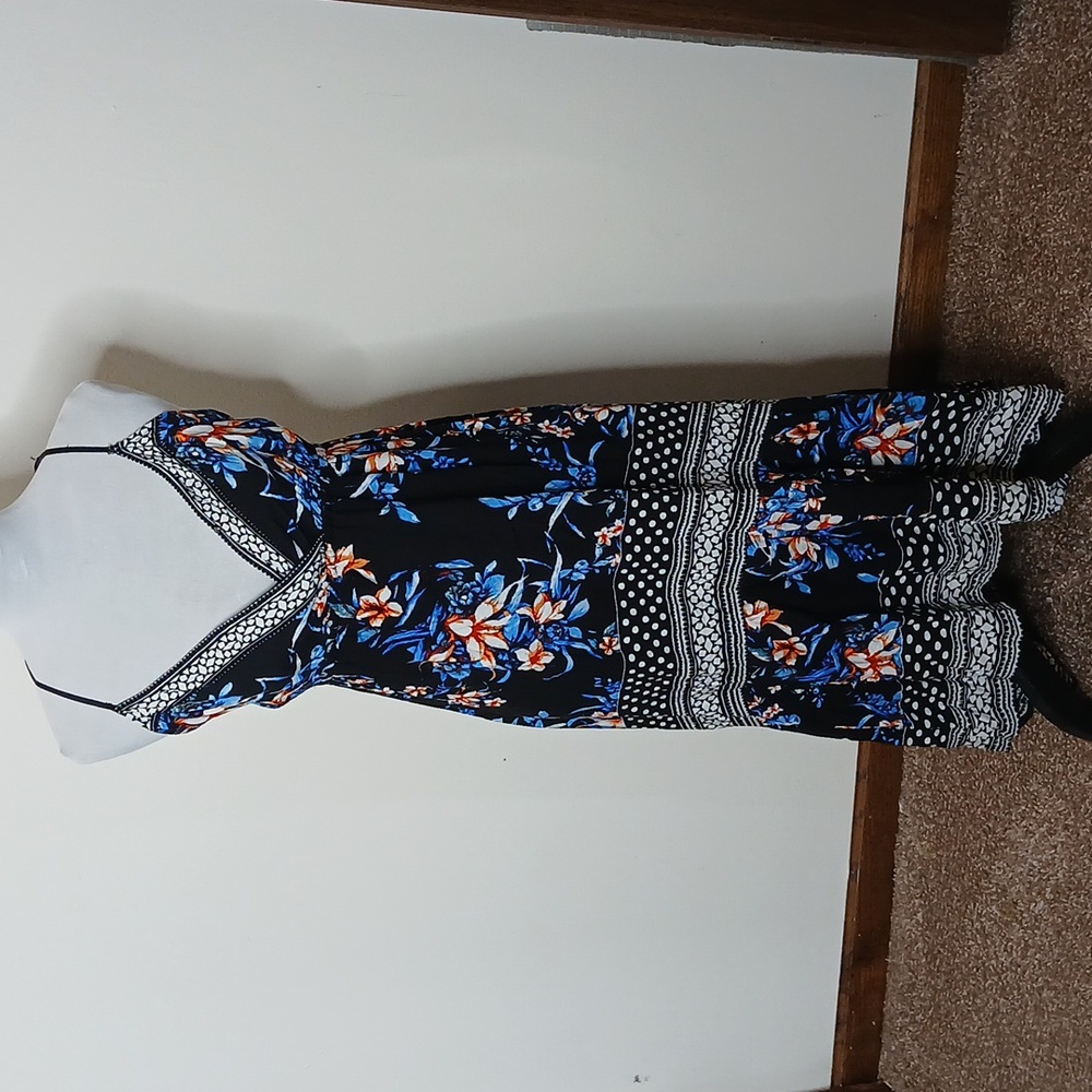 Jealous Tomato blue floral print high low maxi dress size small - Picture 1 of 15